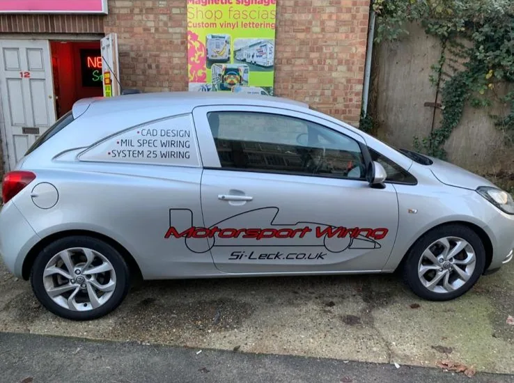 Motorsport Wiring UK car graphics and vinyl lettering by Talion Graffix