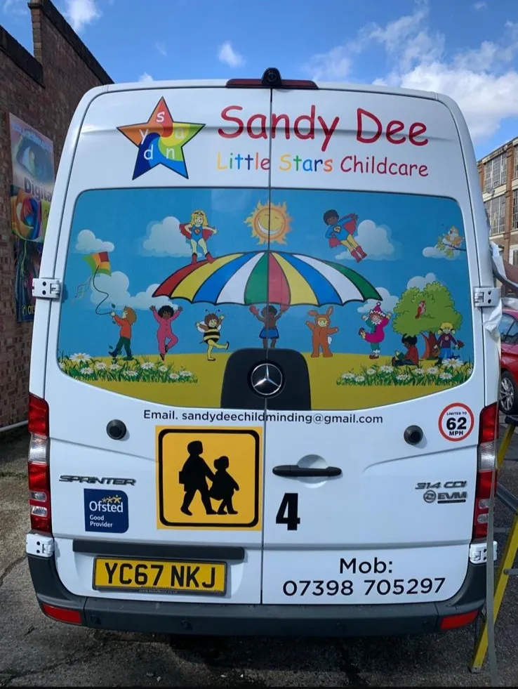 Sandy Dee vehicle rear wrap by Talion Graffix
